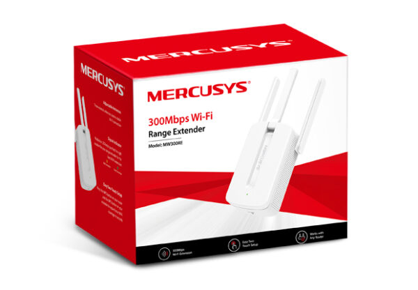 MW300RE Mercusys Range Extender 300Mbps 3 Ant Ext (6648)