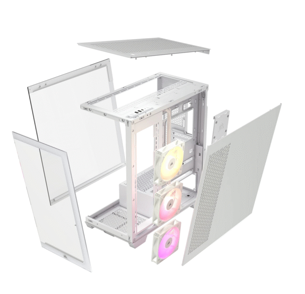 Gabinete Corsair 3500X Mid-Tower TG Fan ARGB x3 White (6064) - Imagen 2