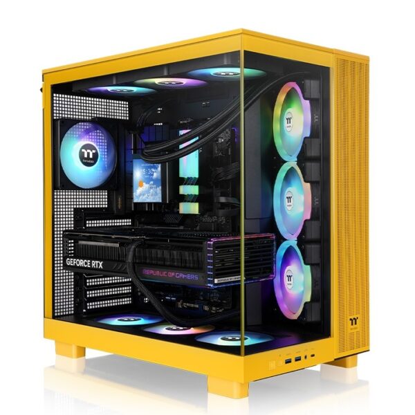 Gabinete TT View 380 XL Mid-Tower TG x2 Fan ARGB x1 Reverse Fan x3 Bumblebee (9699)