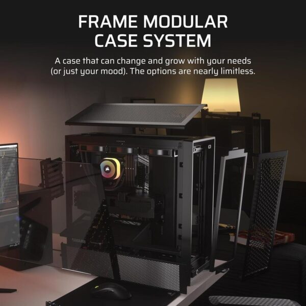 Gabinete Corsair FRAME 4000D Mid-Tower TG Full Modular Black (5551) - Imagen 3